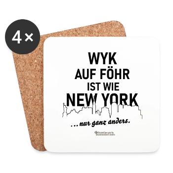 Wyk auf Föhr - Untersetzer (4er-Set) - Weiß - Vorne