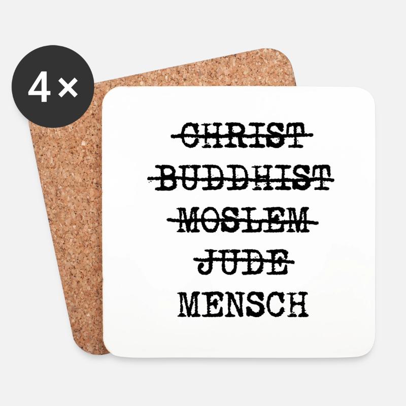Mensch - Untersetzer (4er-Set) - Weiß