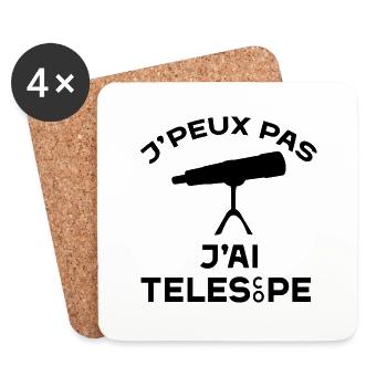 Je peux pas j'ai télescope cadeau astronomie homme - Dessous de verre (lot de 4) - blanc - Devant