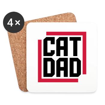 Conception du logo Cat Dad - Dessous de verre (lot de 4) - blanc - Devant