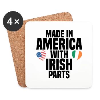 FABRIQUÉ EN AMÉRIQUE AVEC DES PIÈCES IRLANDAISES - Dessous de verre (lot de 4) - blanc - Devant