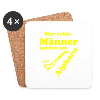 Alphorn gelb - Untersetzer (4er-Set) - Weiß - Vorne