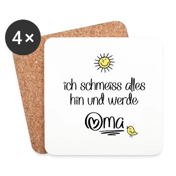 lustige Sprüche für die Oma - Untersetzer (4er-Set) - Weiß - Vorne