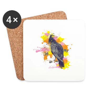Aigle huppé - Dessous de verre (lot de 4) - blanc - Devant