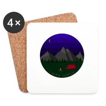 Je déteste les gens qui campent - Dessous de verre (lot de 4) - blanc - Devant