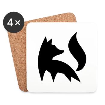 Fuchs Silhouette Wald Natur Tier Rotfuchs Vektor2 - Untersetzer (4er-Set) - Weiß - Vorne