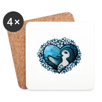 J’aime les pingouins - Dessous de verre (lot de 4) - blanc - Devant