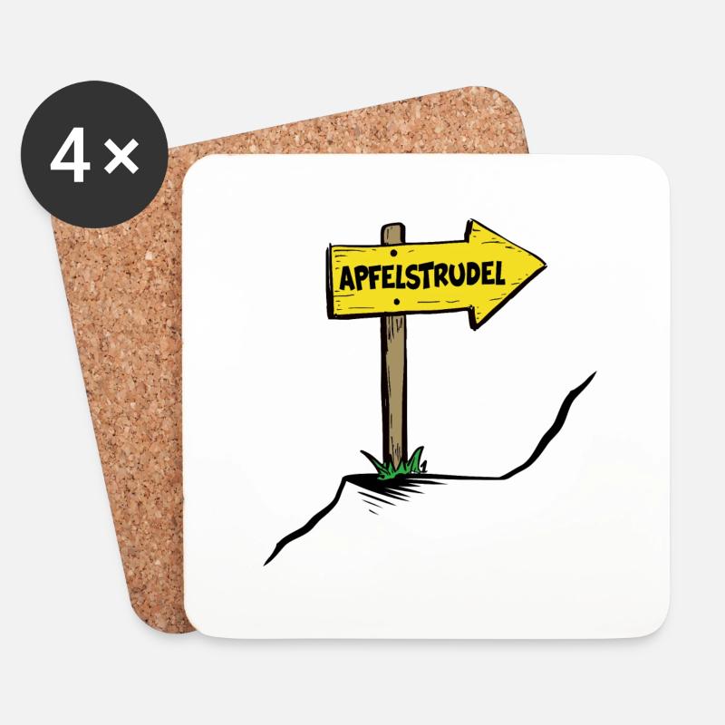 bergwandern servus gipfelkreuz alpin apfelstrudel - Untersetzer (4er-Set) - Weiß