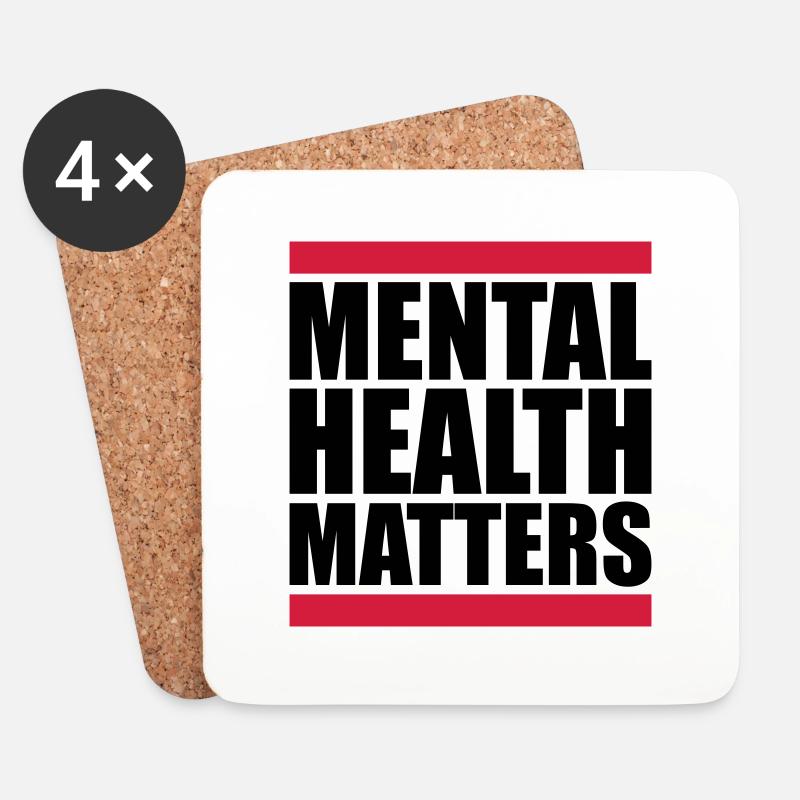 mental health matters Zitat - Untersetzer (4er-Set) - Weiß