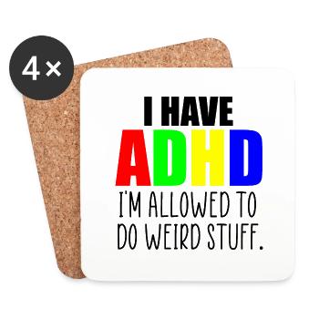 adhd quote - Coasters (set of 4) - white - Front