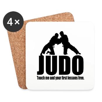 Lustiges Judo - Untersetzer (4er-Set) - Weiß - Vorne