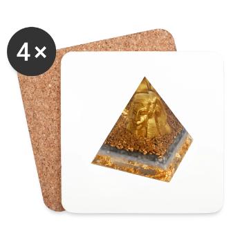 Pharao Echnaton- Pyramide - Untersetzer (4er-Set) - Weiß - Vorne
