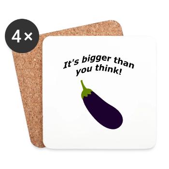 It's bigger than you think! - Coasters (set of 4) - white - Front