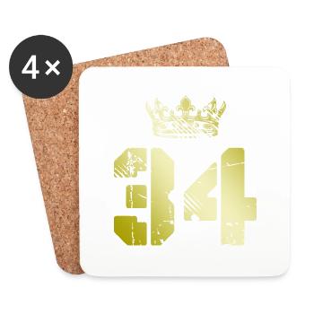 34 Number crown - Coasters (set of 4) - white - Front