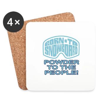 Snowboard - Powder to the people - Untersetzer (4er-Set) - Weiß - Vorne
