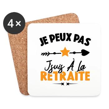 Je peux pas j'suis à la retraite - Dessous de verre (lot de 4) - blanc - Devant