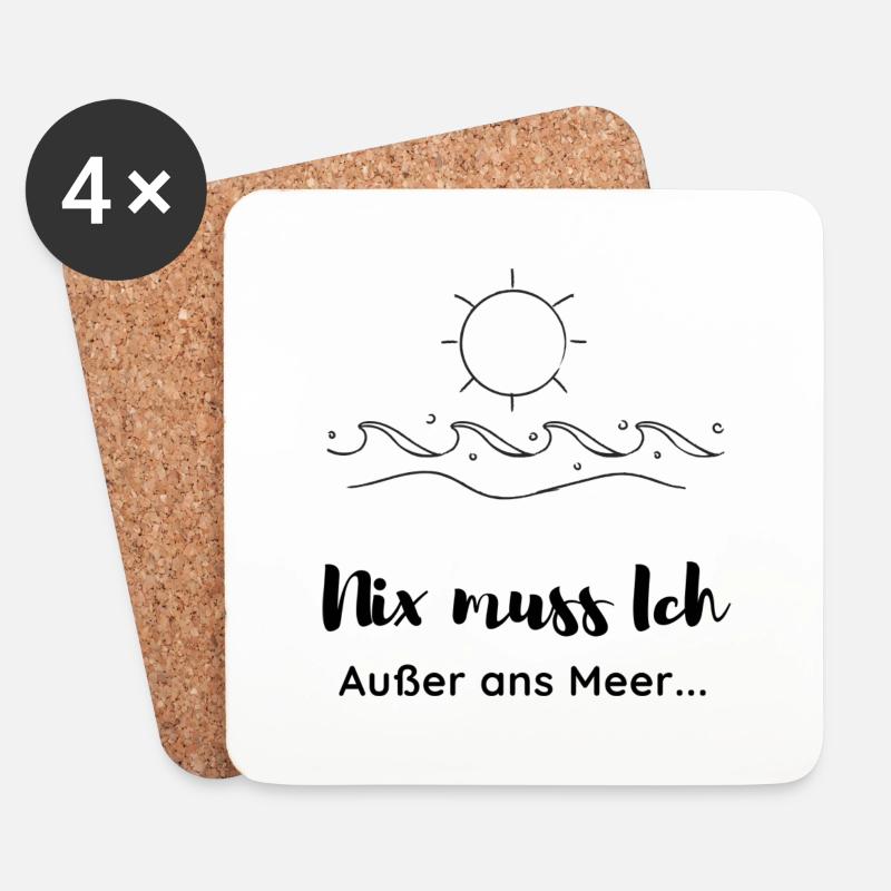 Meer - Untersetzer (4er-Set) - Weiß