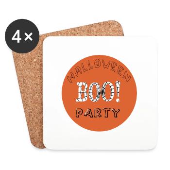 Joyeux halloween 2022 boo fantome halloween - Dessous de verre (lot de 4) - blanc - Devant