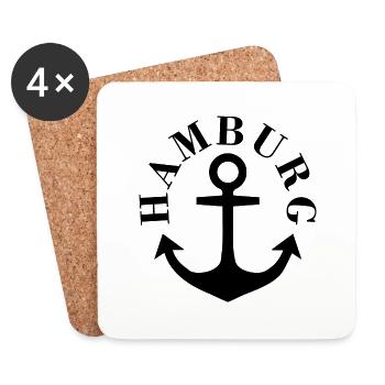 Hamburg Anchor - Coasters (set of 4) - white - Front
