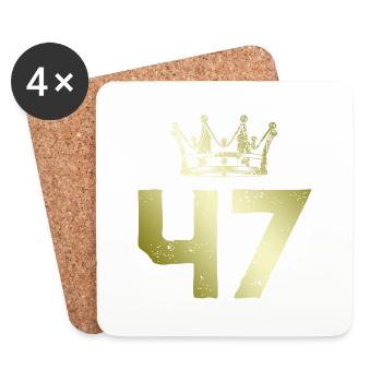 47 Couronne numérique - Dessous de verre (lot de 4) - blanc - Devant