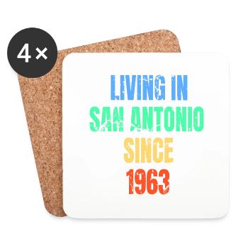 Retro Vintage Living In San Antonio Since 1963 - Untersetzer (4er-Set) - Weiß - Vorne