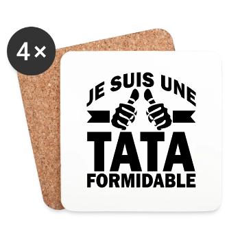 tata formidable / humour tante - Dessous de verre (lot de 4) - blanc - Devant