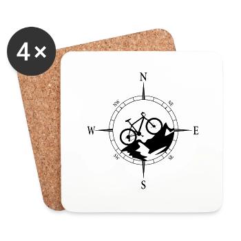 Mountain bikers Cycling - Coasters (set of 4) - white - Front