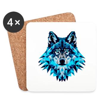 Nachtwolf - Untersetzer (4er-Set) - Weiß - Vorne