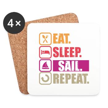 Manger Sleep Sail Répéter - Dessous de verre (lot de 4) - blanc - Devant