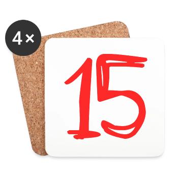 15 ANS. 15e ANNIVERSAIRE. ANNIVERSAIRE 15 ANS.15 - Dessous de verre (lot de 4) - blanc - Devant