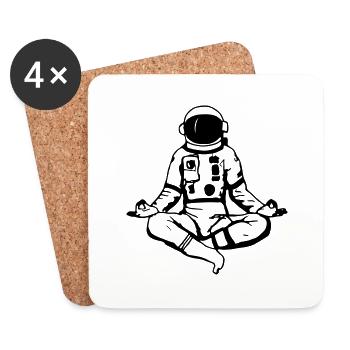 Astronaut Yoga Funny Gift Idea - Coasters (set of 4) - white - Front