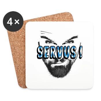 Servus bayrisch dialekt - Untersetzer (4er-Set) - Weiß - Vorne