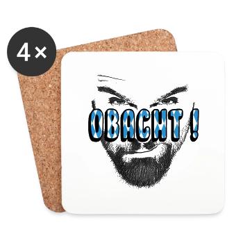obacht bayrisch dialekt - Untersetzer (4er-Set) - Weiß - Vorne