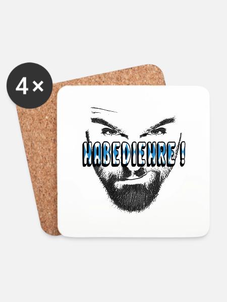 Habediehre bayrisch dialekt - Untersetzer (4er-Set) - Weiß