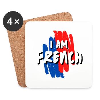 I AM FRENCH! - Coasters (set of 4) - white - Front