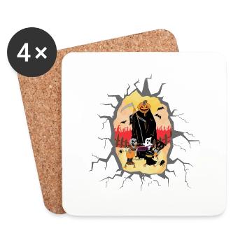 Halloween Motiv 2 - Untersetzer (4er-Set) - Weiß - Vorne