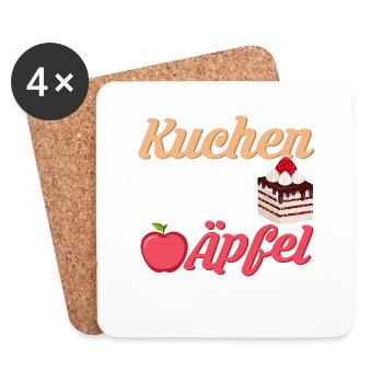Kuchen lösen keine Probleme Bäckerin Torten Kondit - Untersetzer (4er-Set) - Weiß - Vorne