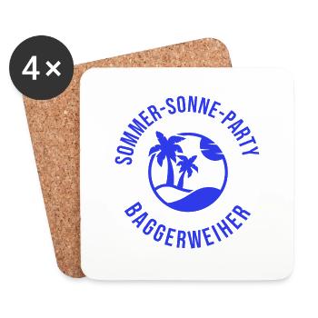 Baggerweiher - Untersetzer (4er-Set) - Weiß - Vorne