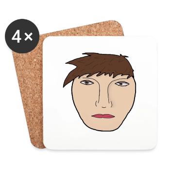 James ("PEOPLE"- Kollektion) - Untersetzer (4er-Set) - Weiß - Vorne