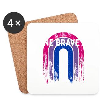 One Brave Bi Bisexual LGBTQ Bi Pride LGBT - Untersetzer (4er-Set) - Weiß - Vorne