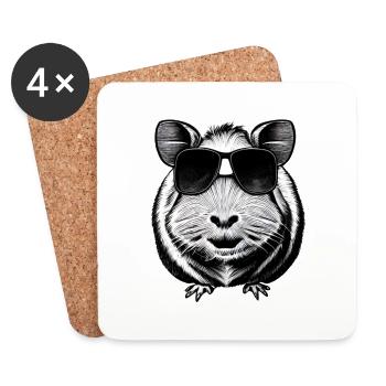 Guinea pig cool sunglasses funny design 4 - Coasters (set of 4) - white - Front