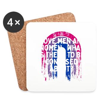 I Love Men and Women Bisexual LGBTQ Bi Pride Gay - Untersetzer (4er-Set) - Weiß - Vorne