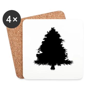 Christmas Tree Christmas Tree Winter Vector 6 - Coasters (set of 4) - white - Front