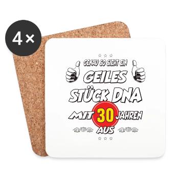 30 Jahre Geburtstag Geiles Stück DNA Geschenk - Untersetzer (4er-Set) - Weiß - Vorne