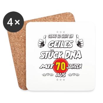 70 Jahre Geburtstag Geiles Stück DNA Geschenk - Untersetzer (4er-Set) - Weiß - Vorne
