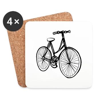 Fahrrad Gekritzel Fahrräder Radfahren Silhouette 8 - Untersetzer (4er-Set) - Weiß - Vorne
