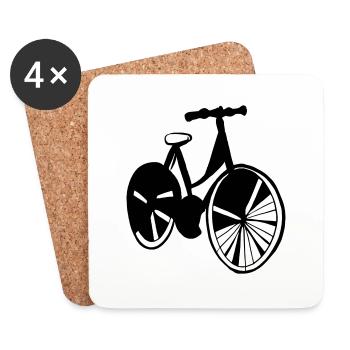 Bicycle Doodle Bicycles Cycling Vector 8 - Dessous de verre (lot de 4) - blanc - Devant