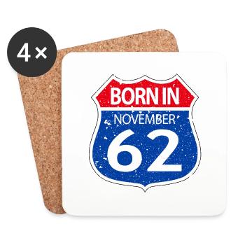 Geboren im November 1962 - Untersetzer (4er-Set) - Weiß - Vorne