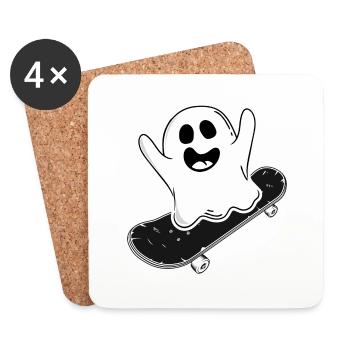 HipHop MC Ghetto Skater Spirit Boombox - Coasters (set of 4) - white - Front