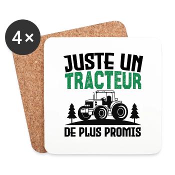 Juste un tracteur. de plus promis. agriculteur - Dessous de verre (lot de 4) - blanc - Devant